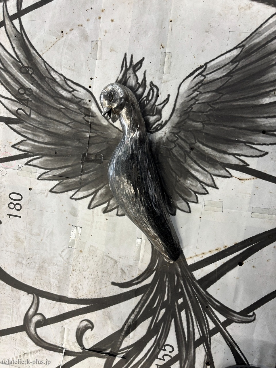 ロートアイアンの門扉【鳳凰】